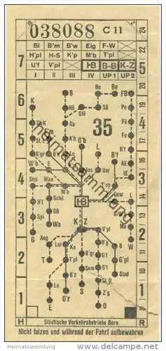 Schweiz - Städtische Verkehrsbetriebe Bern - Fahrschein