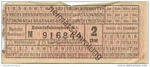 Deutschland - Deutsche Bundespost - Fahrschein 2DM 1958