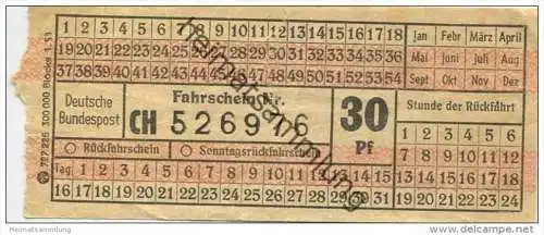 Deutschland - Deutsche Bundespost - Fahrschein 30Pf. 1958