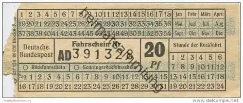 Deutschland - Deutsche Bundespost - Fahrschein 20Pf. 1955
