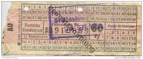 Deutschland - Deutsche Bundespost - Fahrschein 60Pf. 1953 - Stempel St. Blasien Sept. 1954