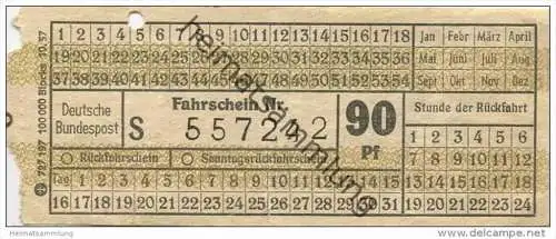 Deutschland - Deutsche Bundespost - Fahrschein 90Pf. 1957