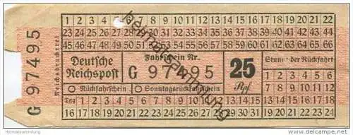 Deutschland - Deutsche Reichspost - Fahrschein 25Rpf