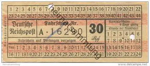 Deutschland - Deutsche Reichspost - Fahrschein 30 Rpf.