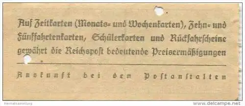 Deutschland - Deutsche Reichspost - Fahrschein 30 Rpf.