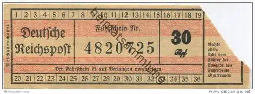 Deutschland - Deutsche Reichspost - Fahrschein 30 Rpf.