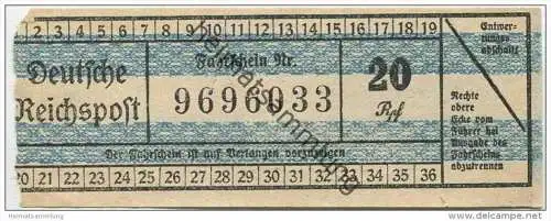 Deutschland - Deutsche Reichspost - Fahrschein 20 Rpf.