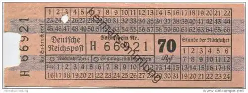 Deutschland - Deutsche Reichspost - Fahrschein 70 Rpf.