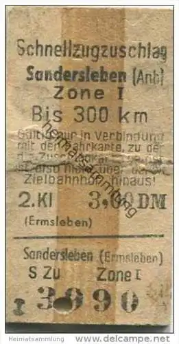 Deutschland - Schnellzugzuschlag - Sandersleben 1961