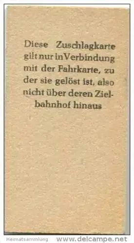 Deutschland - Schnellzugzuschlag - Schwäb. Gmünd 1961