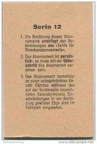 Schweiz - SBB - Abonnement - Lyss - Lausanne via Bern oder Biel - Fahrkarte 1981