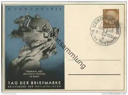 Postkarte - Privatganzsache - Tag der Briefmarke 1938 - Sonderstempel