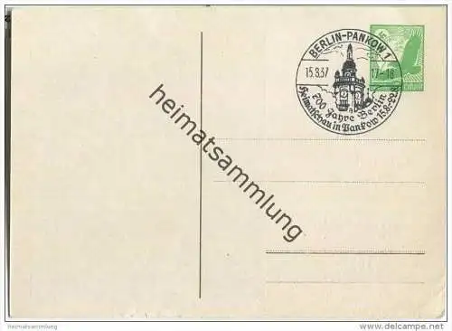 Postkarte - Privatganzsache 700 Jahre Berlin - Heimatschau im Rathaus Pankow - Sonderstempel