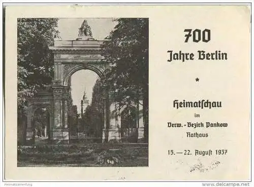 Postkarte - Privatganzsache 700 Jahre Berlin - Heimatschau im Rathaus Pankow - Sonderstempel