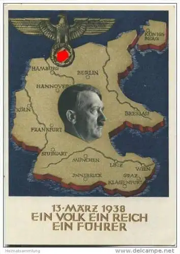 Postkarte - 13. März 1938 ein Volk ein Reich ...