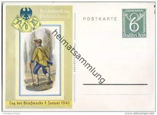 Postkarte - Tag der Briefmarke 1940 - Reichsbund der Philatelisten eV