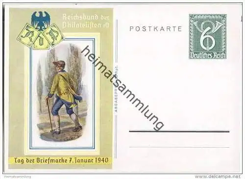 Postkarte - Tag der Briefmarke 1940 - Reichsbund der Philatelisten eV