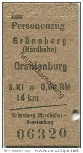 Deutschland - Personenzug - Grüneberg (Nordbahn) Oranienburg 3. Klasse 1947