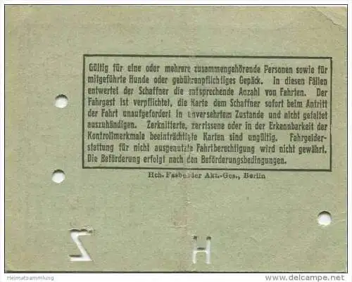 Deutschland - Berlin - Berlin - BVG Fahrkarte - Sammelkarte 1931 - Gültig für 5 Fahrten auf der Strassenbahn oder U-Bahn