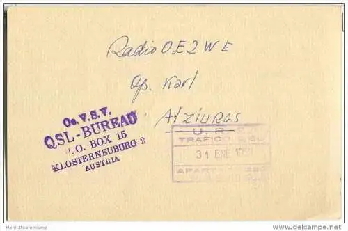 QSL - QTH - Funkkarte - EA4GT - Espanol - Madrid - 1959