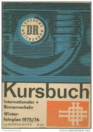 Deutschland - Kursbuch der Deutschen Reichsbahn - Winterfahrplan 1975/76 mit 2 Übersichtskarten - Internationaler und Bi
