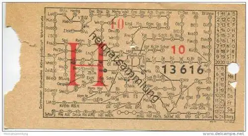 Deutschland - Dortmund - Dortmunder Stadtwerke Aktiengesellschaft Verkehrsbetriebe - Fahrschein