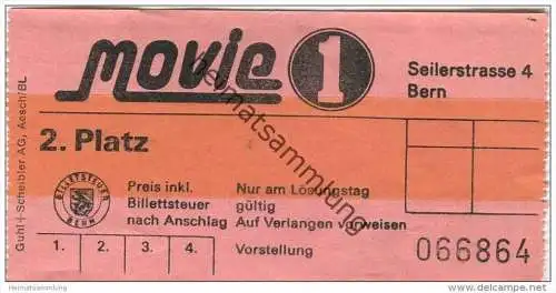 Schweiz - Bern - Movie 1 Seilerstrasse 4 - Kinokarte