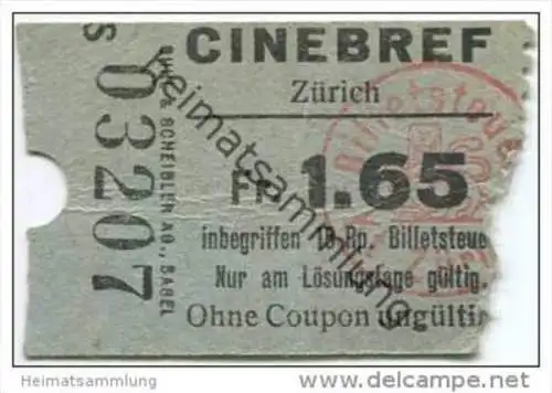 Schweiz - Zürich - Cinebref - Kinokarte