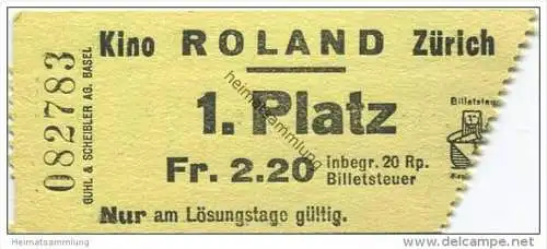 Schweiz - Zürich - Kino Roland - Kinokarte