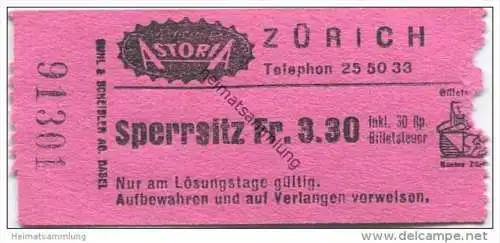 Schweiz - Zürich - Astoria - Kinokarte