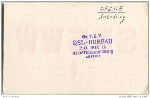 QSL - QTH - Funkkarte - SP5WW - Polska - Warszawa - 1960