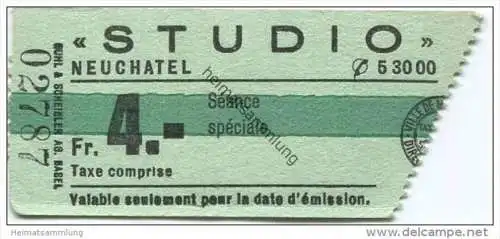 Schweiz - Neuchatel - Studio - Kinokarte