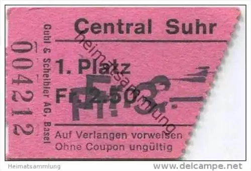 Schweiz - Suhr - Kino Central - Kinokarte