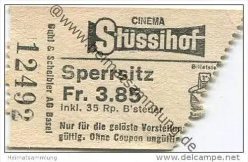 Schweiz - Zürich - Cinema Stüssihof - Kinokarte