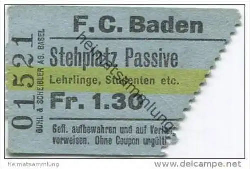 Schweiz - Baden - F.C. Baden - Stehplatz Passive Lehrlinge Studenten etc.