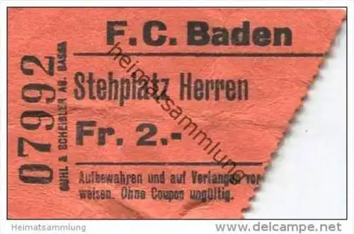 Schweiz - Baden - F.C. Baden - Stehplatz Herren