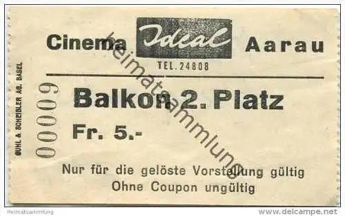 Schweiz - Aarau - Cinema Ideal - Kinokarte