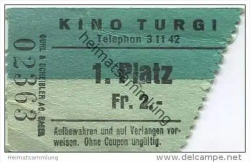 Schweiz - Turgi - Kino Turgi - Kinokarte