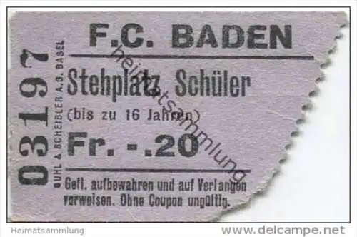 Schweiz - Baden - F.C. Baden - Stehplatz Schüler