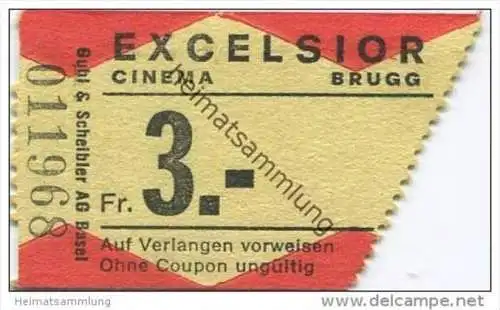 Schweiz - Kinokarte - Brugg - Cinema Excelsior - Kinokarte