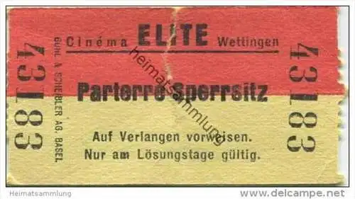 Schweiz - Kinokarte - Wettingen - Cinema Elite - Kinokarte