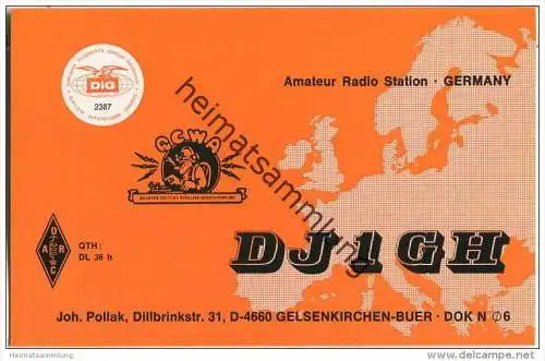QSL - QTH - Funkkarte - DJ1GH - Gelsenkirchen-Buer - 1979