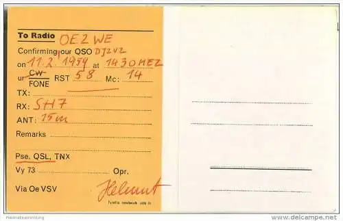 QSL - QTH - Funkkarte - Bednar - Österreich - Salzburg - Diplomkarte SOS-Kinderdorf - 1959