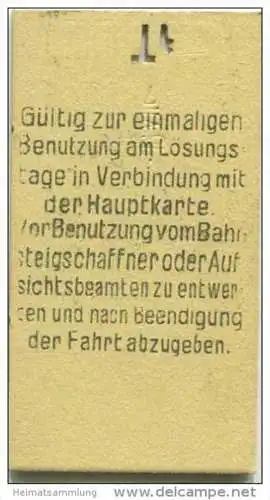 Deutschland - Berlin - Tempelhof 1939 35Rpf. - Zusatzkarte für den Stadt- Ring und Vorortverkehr - Gültig zum Überga