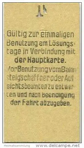 Deutschland - Berlin - Tempelhof 1935 30Rpf. - Zusatzkarte für den Stadt- Ring und Vorortverkehr - Gültig zum Überga