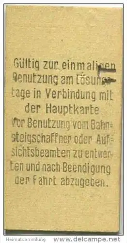 Deutschland - Berlin - Tempelhof 1939 20Rpf. - Zusatzkarte für den Stadt- Ring und Vorortverkehr - Gültig zum Überga