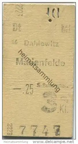 Deutschland - Berlin - Dahlewitz Marienfelde - S-Bahn Fahrkarte - 3. Klasse -.25