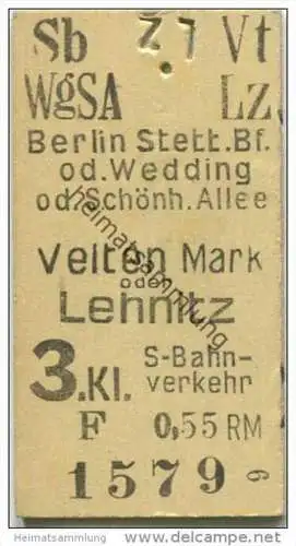 Deutschland - berlin - Berlin Stettiner Bahnhof oder Wedding oder Schönhauser Allee - Velten Mark oder Lehnitz - S- Bahn