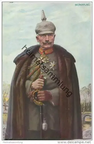 Kaiser Wilhelm II.  - signiert Art. Fischer 1915 - Feldpost