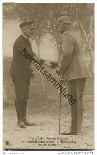Generalfeldmarschall von Hindenburg - Prinz Heinrich - Foto-AK